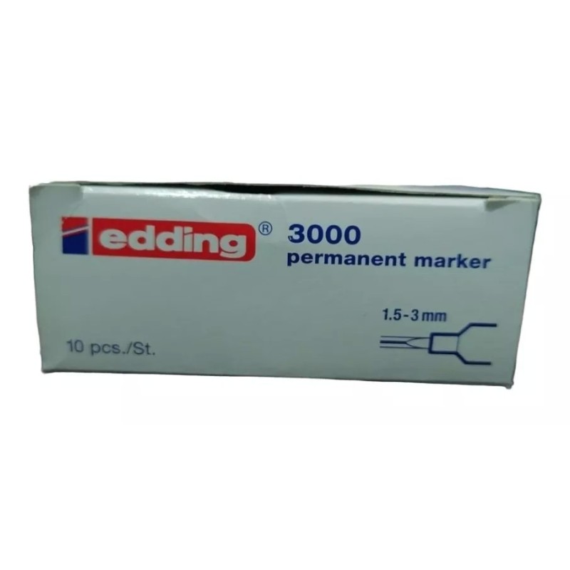 Marcador Permanente Edding 3000 Negro (caja Con 10 Pz)