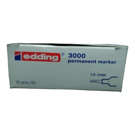 Marcador Permanente Edding 3000 Negro (caja Con 10 Pz)